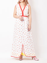 チェリー柄 スリーブレスワンピース