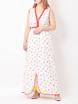 チェリー柄 スリーブレスワンピース