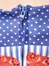 70s パッチワークデザイン  スリーブレスワンピース