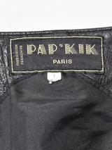 コルセット風デザイン レザーベスト ブラック