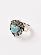 【2色展開】ハートストーン ネイティブデザインリング