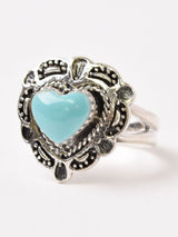 【2色展開】ハートストーン ネイティブデザインリング