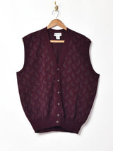 ペイズリー柄 ニットベスト