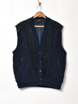 ニット×スエードベスト