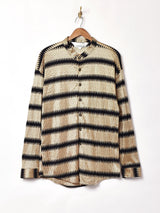 バンドカラー メタリック 長袖シャツ