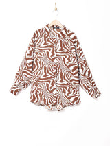 Meridianベルト付き ゼブラ柄長袖シャツ