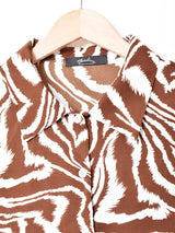 Meridianベルト付き ゼブラ柄長袖シャツ
