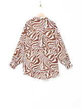 Meridianベルト付き ゼブラ柄長袖シャツ