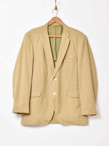 チェック柄 テーラードジャケット ブレザー イエロー系