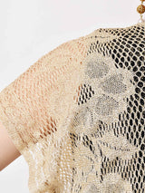 メタリック素材織り フリンジトップス