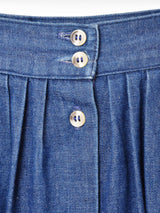 フロントボタンデザイン プリーツデニムスカート
