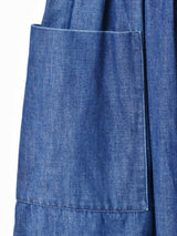 フロントボタンデザイン プリーツデニムスカート