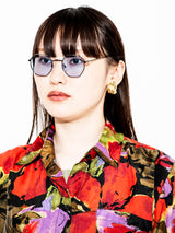 【3色展開】カラーレンズサングラス  シルバー×ブルー