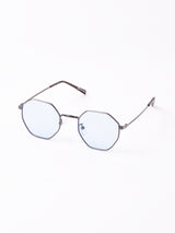 【3色展開】カラーレンズサングラス  シルバー×ブルー