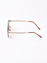 【3色展開】カラーレンズサングラス アンティークゴールド×ブラウン