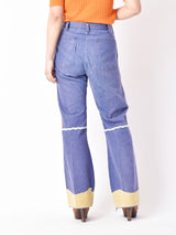 パッチデザイン デニムフレアパンツ W29