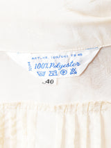 織花柄 長袖オープンカラーシャツ