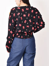 フリンジ デザイン長袖シャツ