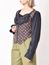 小紋柄デザインシルクトップス