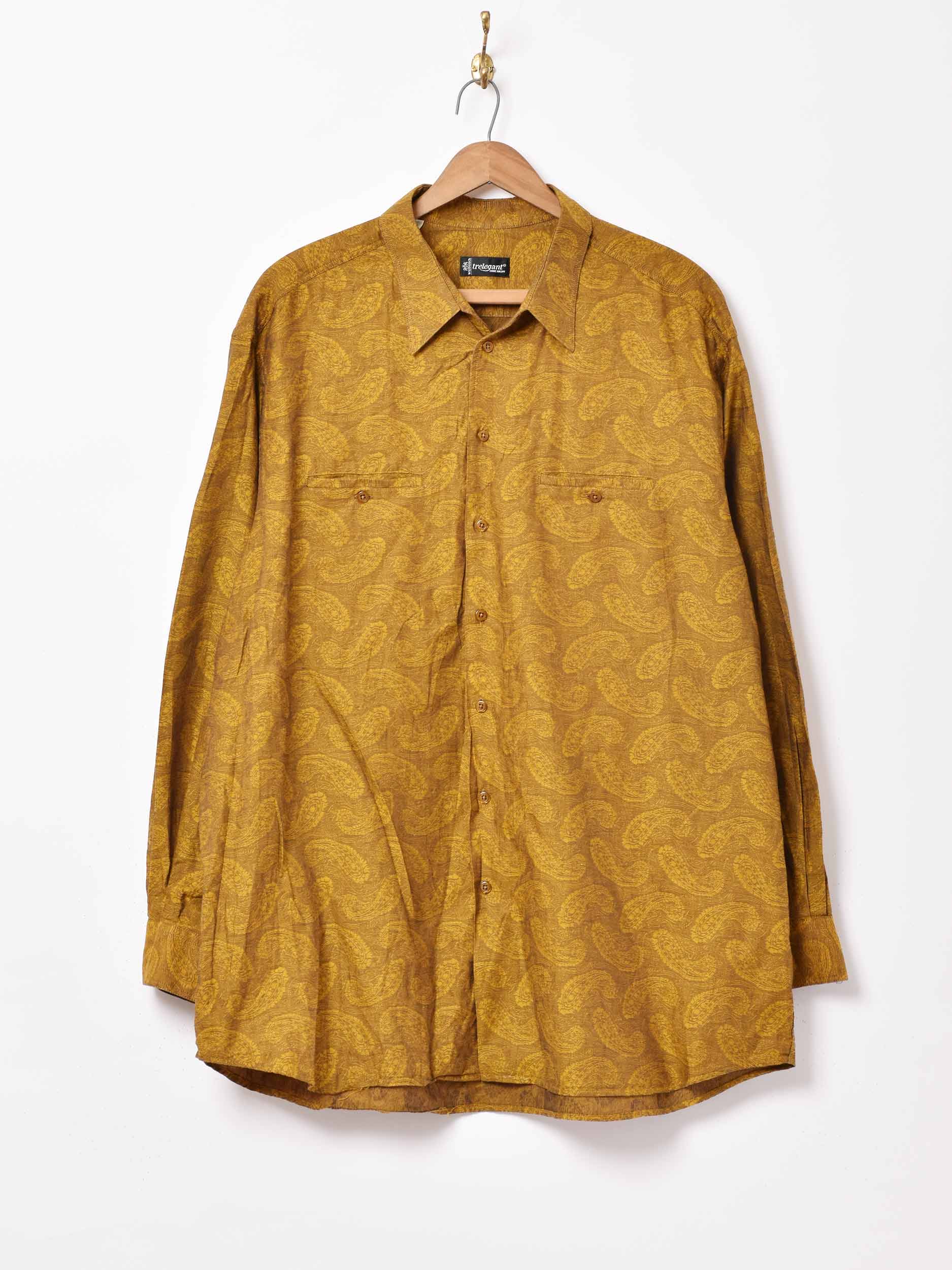 ライカ  ベストピア ペイズリーにチーター柄 シックな色味のシルクシャツ 長袖