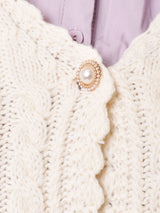 【2色展開】Elcaminoパールボタン ケーブルニットベスト