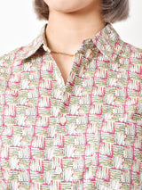 【2色展開】Elcaminoスクエアパターン コットン 長袖シャツ