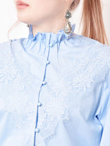 Elcamino ハイネック レースブラウス