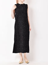 【3色展開】Meridian ジャガード織り ノースリーブワンピース