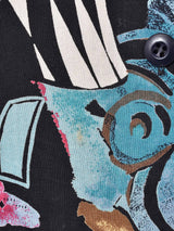 アーティスティック総柄 スタンドカラーシャツ