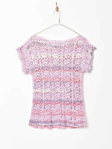 グラデーションカラークロシェトップス