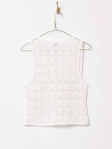 レースデザイントップス ベスト ホワイト