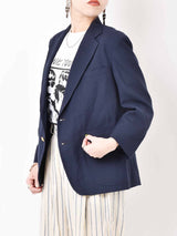 エンブレムボタン テーラードジャケット ネイビー