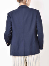 エンブレムボタン テーラードジャケット ネイビー