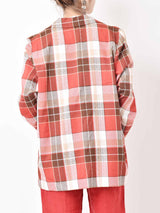 チェック柄テーラードジャケット ブラウン系