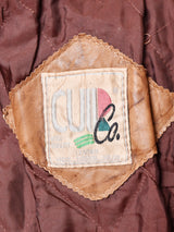 フード付き レザージャケット キャメル