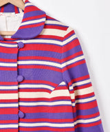 60's イタリア製 マルチボーダー ロングコート