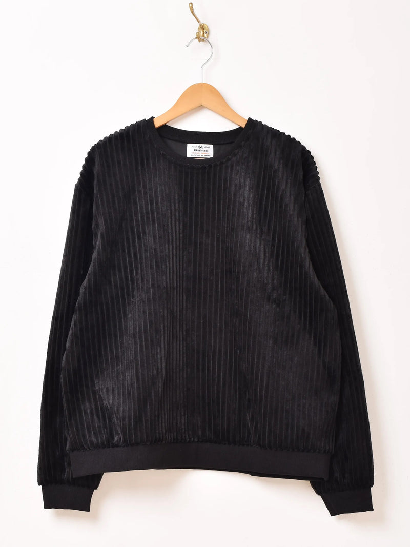 【5色展開】Backers ストライプ ベロア トップス