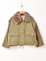 【3色展開】Elcamino レオパードファーカラー ブルゾン