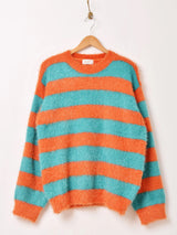 【3色展開】Backers ボーダー柄 シャギー セーター