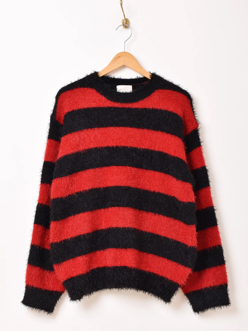 【3色展開】Backers ボーダー柄 シャギー セーター