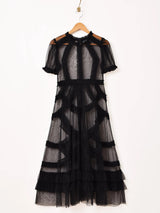 【3色展開】Emerald Motel チュール ギャザーフリル 半袖ワンピース