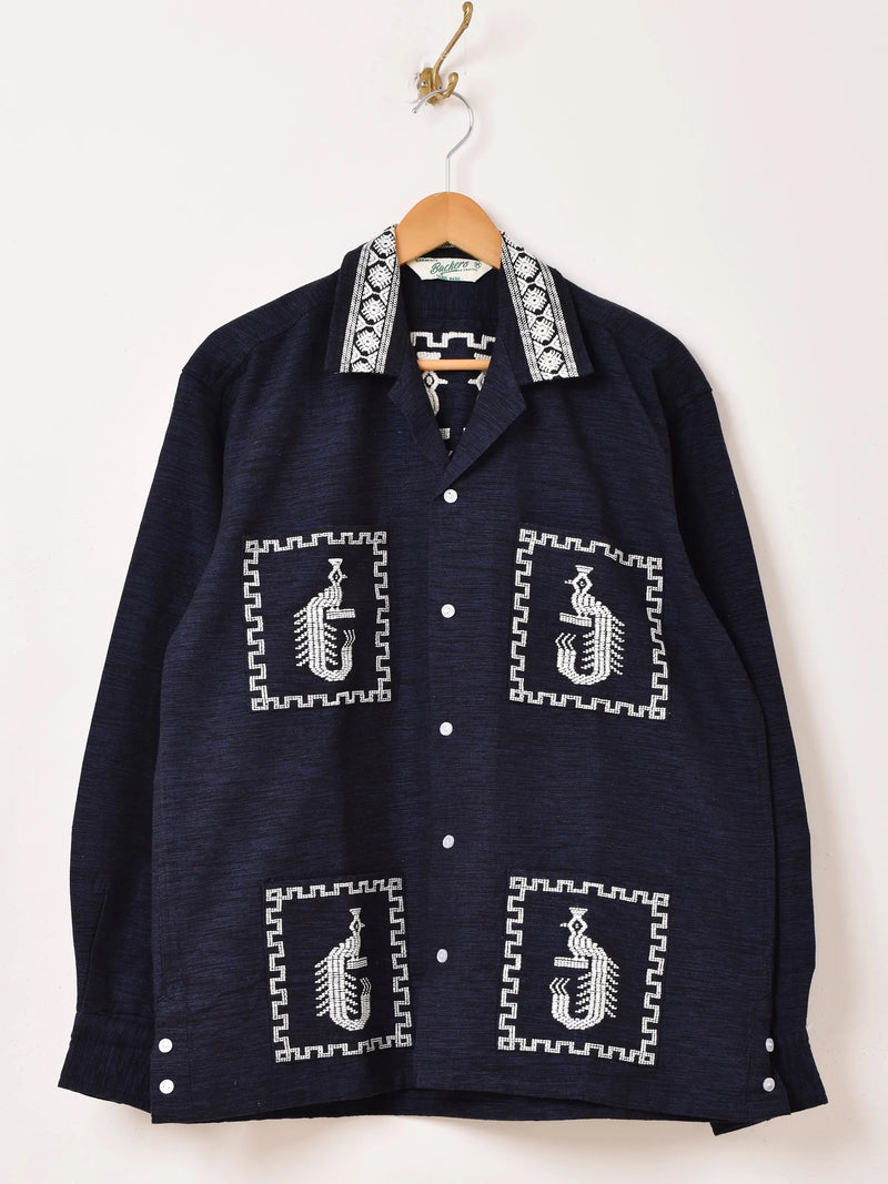 【3色展開】Backers グアテマラデザイン 刺繍 長袖シャツ