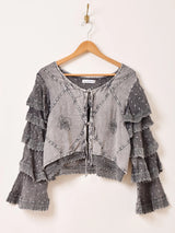 【3色展開】Emerald Motel エスニック刺繍 ラッフル 長袖ブラウス