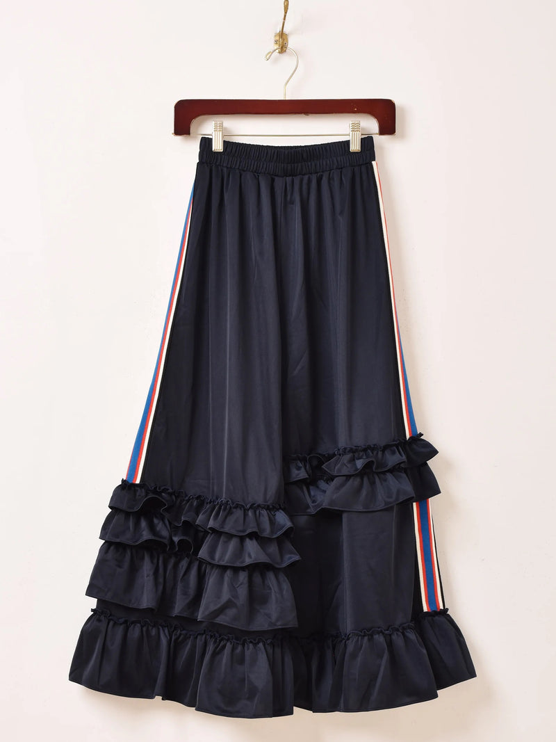 【3色展開】Meridian ライン入り トラックタイプ フリルスカート