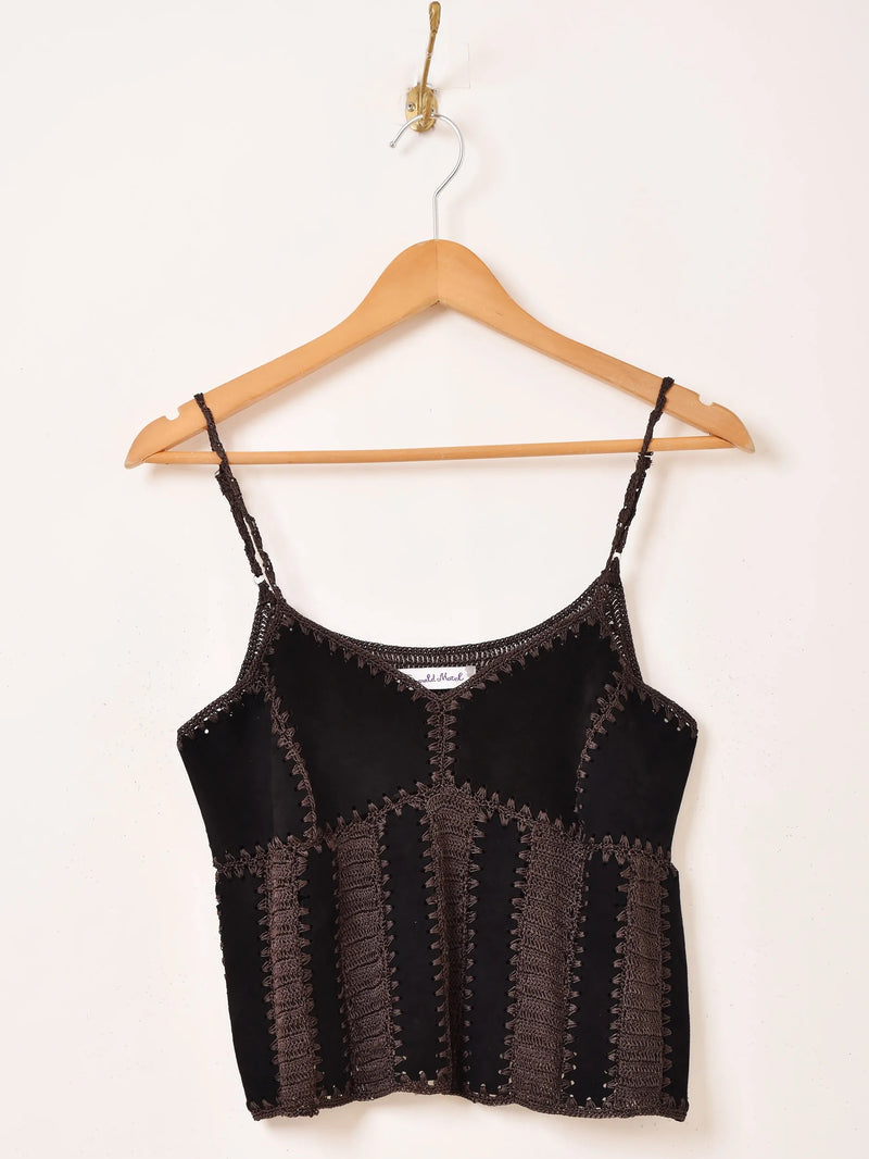 【3色展開】Emerald Motel パッチワーク スエード キャミソール