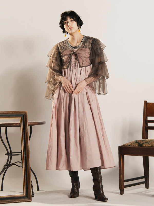 Sheer Blouse×Camisole Dress