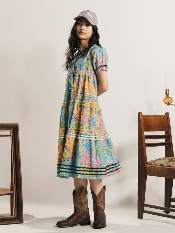 Pattern Tiered Dress