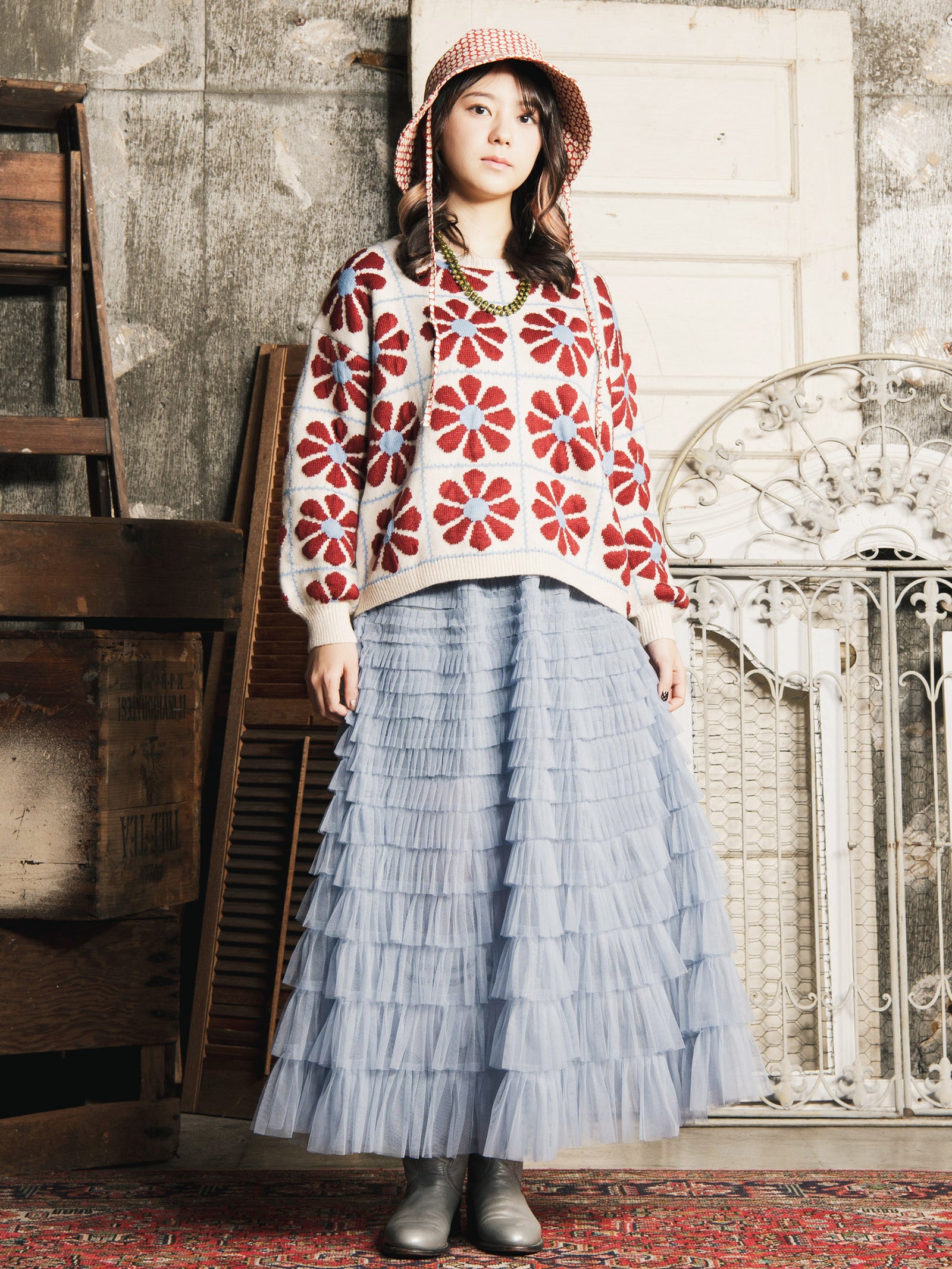 2色展開】Meridian 花柄 セーター – 古着屋Top of the Hillのネット