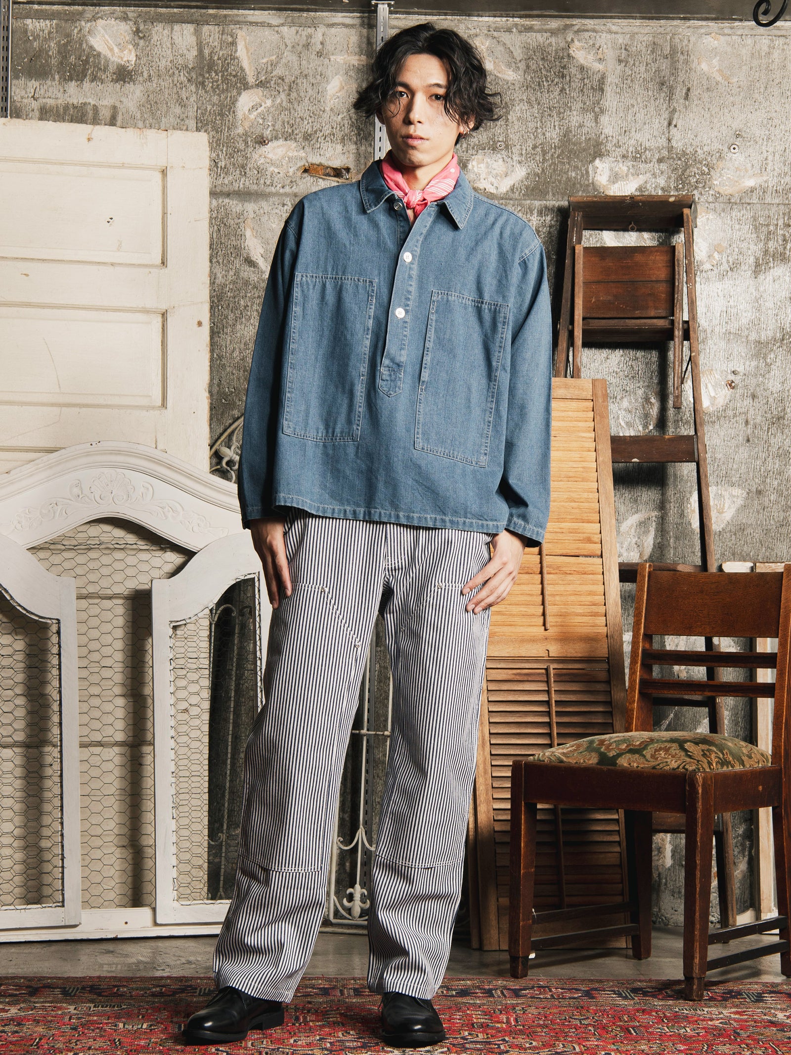 Backers ARMY デニム プルオーバーシャツ – 古着屋Top of the Hillの