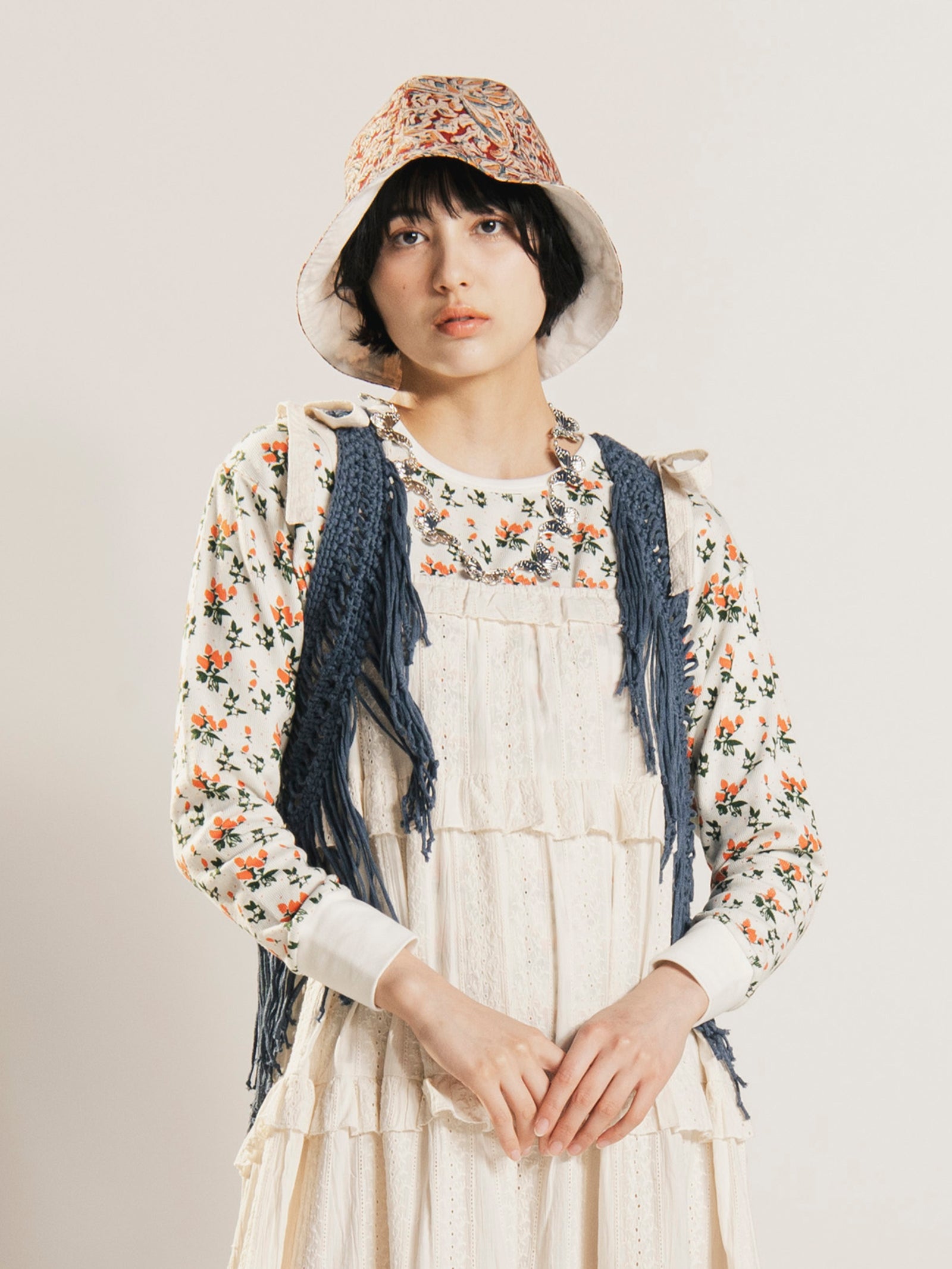 3色展開】Emerald Motel 花柄 長袖 ワッフルT – 古着屋Top of the Hill